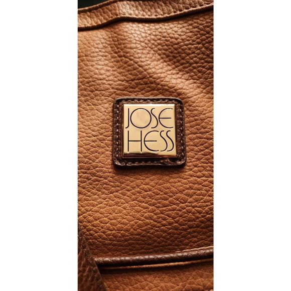 JOSE HESS The Danbury Mint Large Handbag Purse Caramel Tote Bag w/Shoulder Strap - Picture 7 of 16